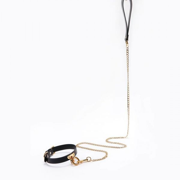 Нашийник-чокер з кільцем, італійська шкіра Leather Cosplay Choker UPKO, розмір L U62909 фото