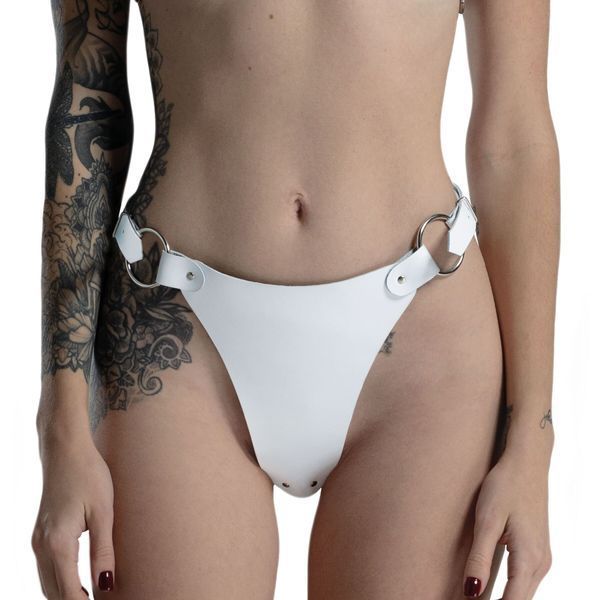 Трусики из натуральной кожи Feral Feelings - String Bikini White SO9424 фото