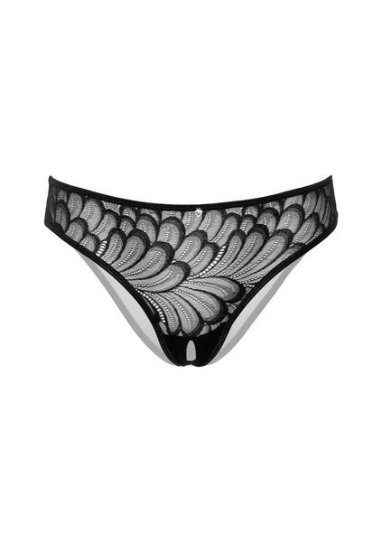 Трусики с цветочной аппликацией и открытым доступом Daring Intimates черный; S/M DI76238Black фото