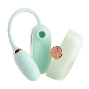 Вакуумний кліторальний стимулятор Otouch Louis Vibrate Teal з віброяйцем, у кейсі SO9429 фото