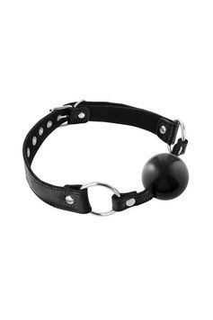 Кляп із силіконовою кулькою Fetish Tentation Premium Leather gag with silicone ball Black, шкіра SX1101 фото