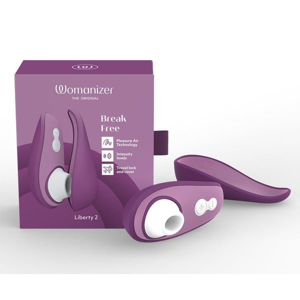 Вакуумний кліторальний стимулятор Womanizer Liberty 2 Purple, 8 режимів, магнітна кришечка SX0523 фото